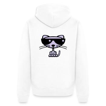Cool Cat (couleur) - Veste à capuche bio Premium Unisexe - blanc - Dos - Thijin (182cm)