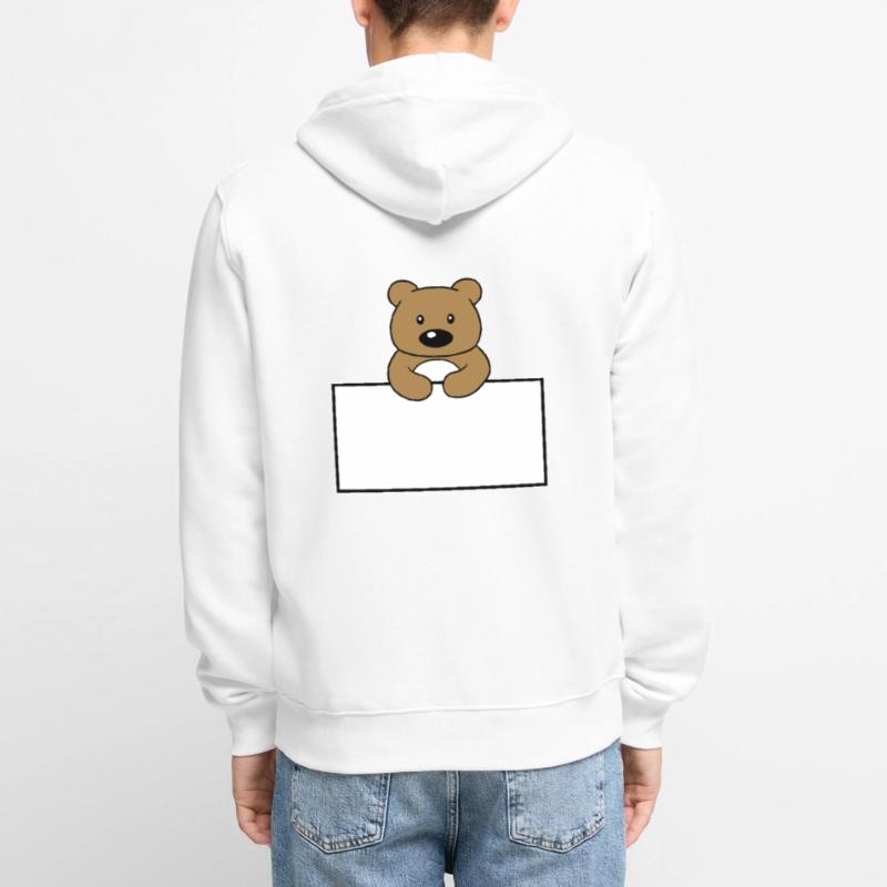 name shield frame text write teddy grizzly ba Unisex Premium Organic Zip Hoodie