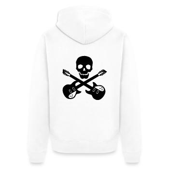 Skull Guitar - Unisex Premium Organic Zip Hoodie - white - Back - Thijin (182cm)