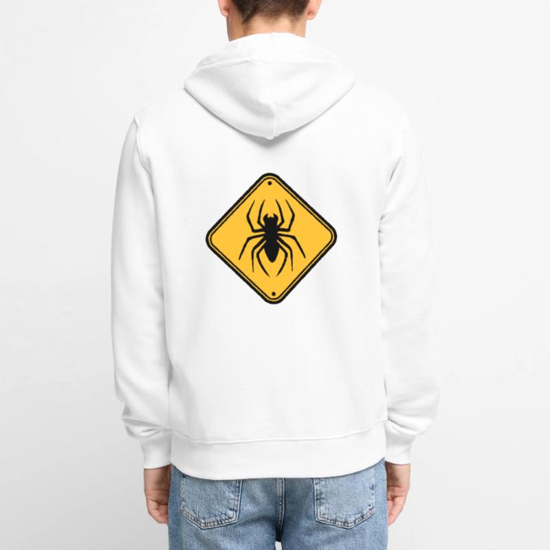 shield warning caution hazard caution zone spider Unisex Premium Organic Zip Hoodie