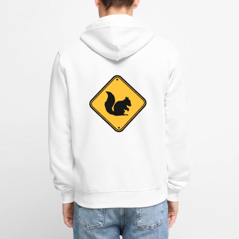 warning sign shield caution zone caution Unisex Premium Organic Zip Hoodie