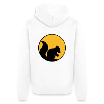 lune nuit soleil cercle rond logo silhouette noir - Veste à capuche bio Premium Unisexe - blanc - Dos - Thijin (182cm)