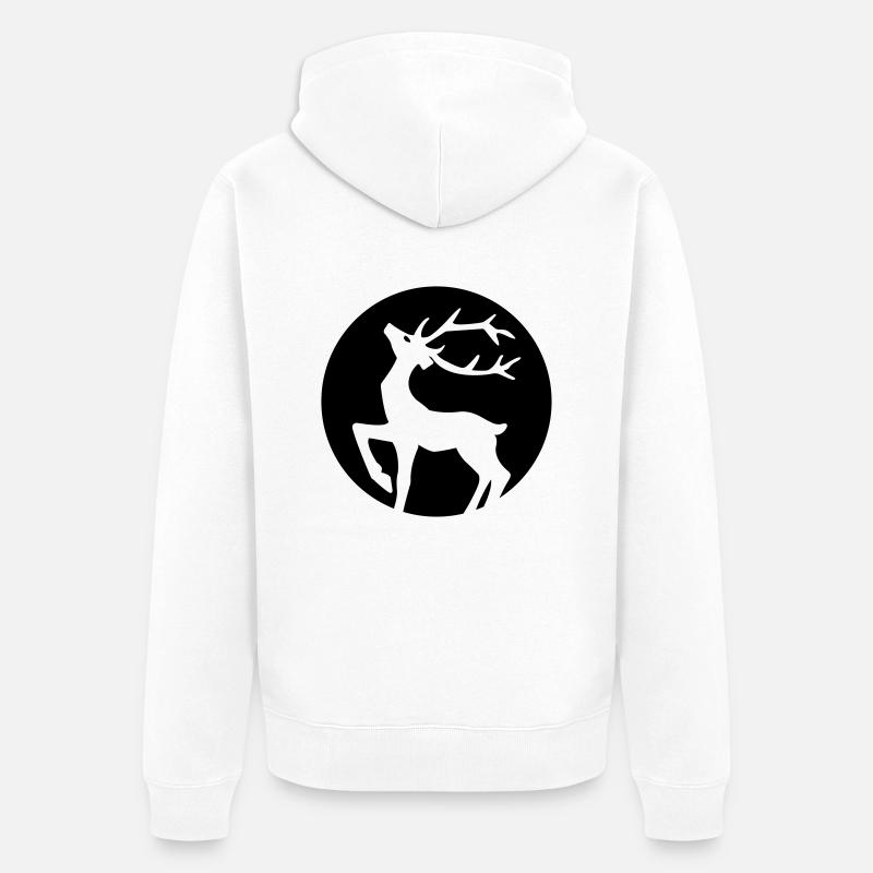Cerf - Veste à capuche bio Premium Unisexe - blanc