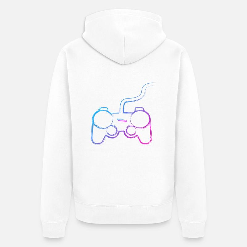 Graffiti-Controller - Unisex Premium Bio Zip Hoodie - Weiß