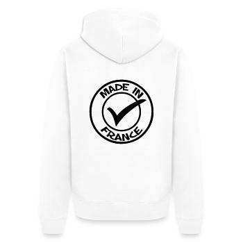 Made in FRANCE - Veste à capuche bio Premium Unisexe - blanc - Dos - Thijin (182cm)