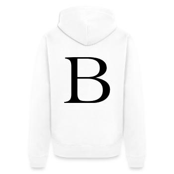 B - Unisex Premium Bio Zip Hoodie - Weiß - Hinten - Thijin (182cm)