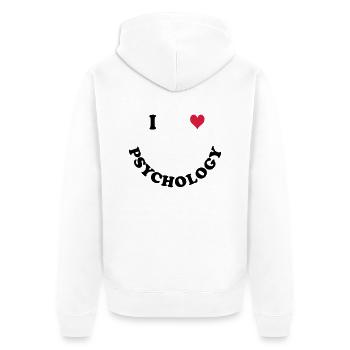 Psychology - Unisex Premium Organic Zip Hoodie - white - Back - Thijin (182cm)