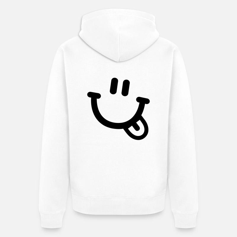 Smiley visage - Veste à capuche bio Premium Unisexe - blanc