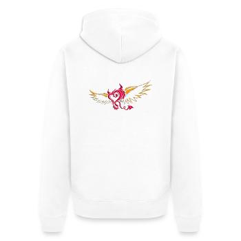 flying devil 001 by DK - Unisex Premium Organic Zip Hoodie - white - Back - Thijin (182cm)