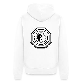 Bagua, Pa-kua, Yin Yang, Chi, Feng Shui, Kampfkuns - Unisex Premium Bio Zip Hoodie - Weiß - Hinten - Thijin (182cm)