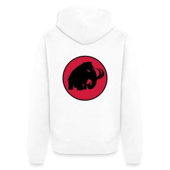 angry mammoth böses Mammut - Unisex Premium Bio Zip Hoodie - Weiß - Hinten - Thijin (182cm)