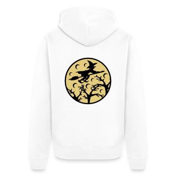 Witch Moon - Unisex Premium Organic Zip Hoodie - white - Back - Thijin (182cm)
