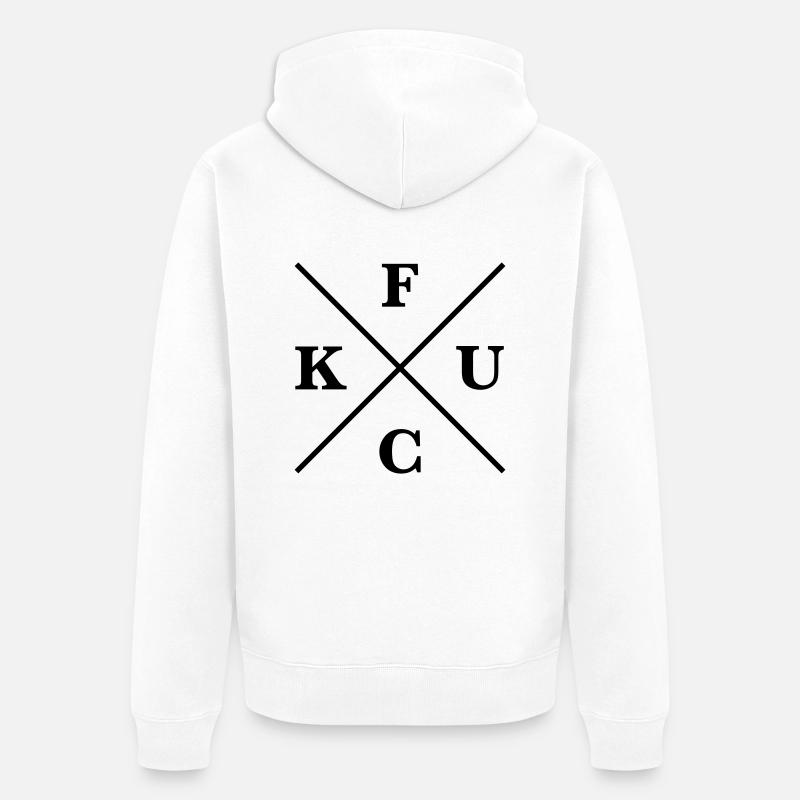 f u c k - Unisex Premium Bio Zip Hoodie - Weiß