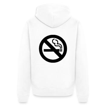smoking - Unisex Premium Organic Zip Hoodie - white - Back - Thijin (182cm)
