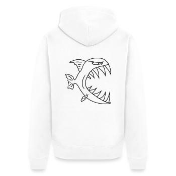 Monster Fish - Unisex Premium Organic Zip Hoodie - white - Back - Thijin (182cm)