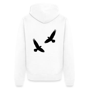 Wikinger - Unisex Premium Bio Zip Hoodie - Weiß - Hinten - Thijin (182cm)