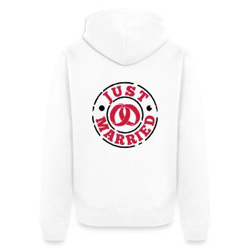 just_married - honeymoon - frisch verheiratet - Unisex Premium Bio Zip Hoodie - Weiß - Hinten - Thijin (182cm)