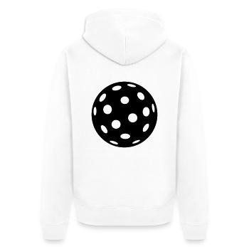 Floorball - Unisex Premium Bio Zip Hoodie - Weiß - Hinten - Thijin (182cm)