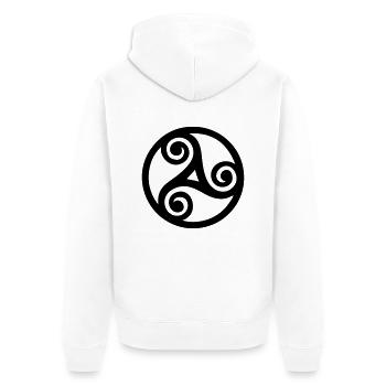 triskel breton symbole de bretagne - Veste à capuche bio Premium Unisexe - blanc - Dos - Thijin (182cm)