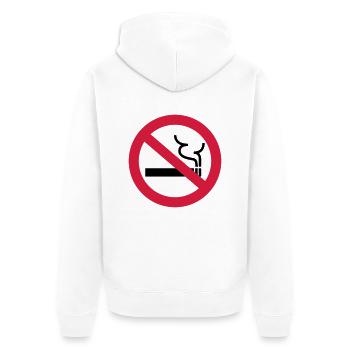 Nichtraucher - Unisex Premium Bio Zip Hoodie - Weiß - Hinten - Thijin (182cm)