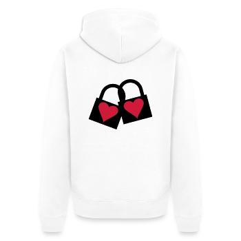 Love Lock - Veste à capuche bio Premium Unisexe - blanc - Dos - Thijin (182cm)
