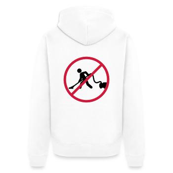 No Vacuuming - Unisex Premium Organic Zip Hoodie - white - Back - Thijin (182cm)