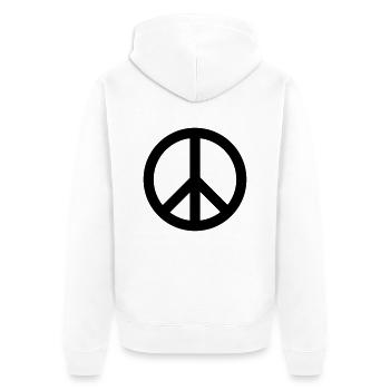 Peace Frieden - Unisex Premium Bio Zip Hoodie - Weiß - Hinten - Thijin (182cm)
