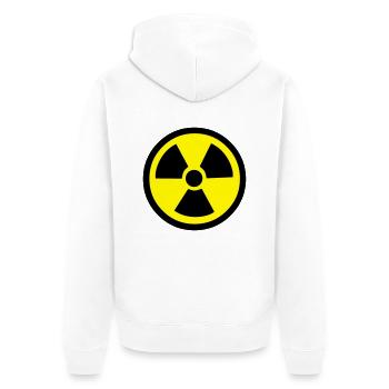 Radiation Warning - Unisex Premium Organic Zip Hoodie - white - Back - Thijin (182cm)