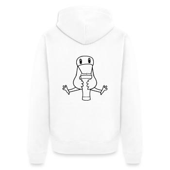 saufen bier trinken alkohol durst betrunken glas m - Unisex Premium Bio Zip Hoodie - Weiß - Hinten - Thijin (182cm)