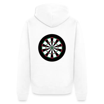Dart Board - Unisex Premium Bio Zip Hoodie - Weiß - Hinten - Thijin (182cm)