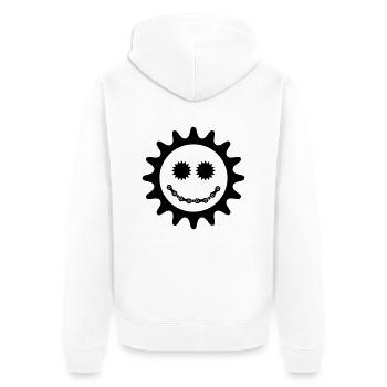 Bike Smiley - Unisex Premium Bio Zip Hoodie - Weiß - Hinten - Thijin (182cm)