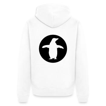 pinguin - Unisex Premium Bio Zip Hoodie - Weiß - Hinten - Thijin (182cm)