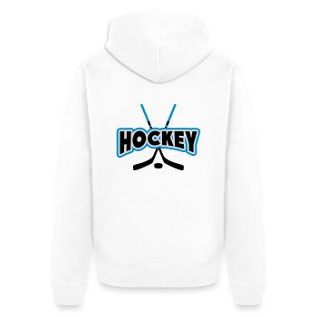 Hockey - Unisex Premium Bio Zip Hoodie - Weiß - Hinten - Thijin (182cm)