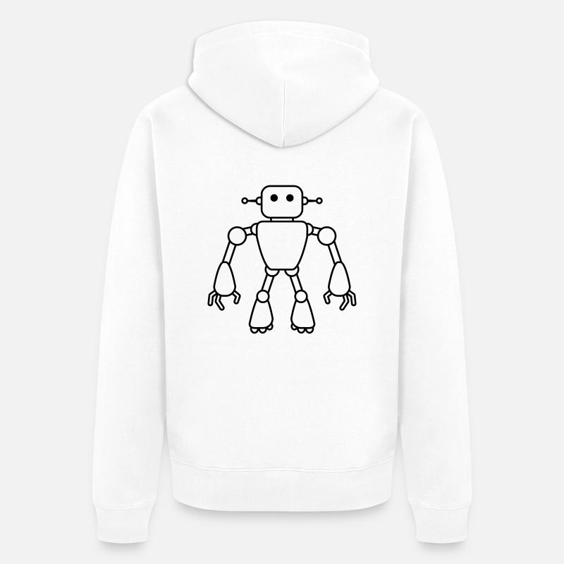 Robot Man - Veste à capuche bio Premium Unisexe - blanc