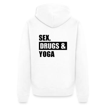 Sex Drugs Yoga - Veste à capuche bio Premium Unisexe - blanc - Dos - Thijin (182cm)