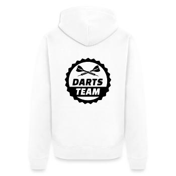 Darts Team - Unisex Premium Bio Zip Hoodie - Weiß - Hinten - Thijin (182cm)