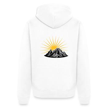 hohe berge gebirge sonne bergsteiger urlaub ferien - Unisex Premium Bio Zip Hoodie - Weiß - Hinten - Thijin (182cm)