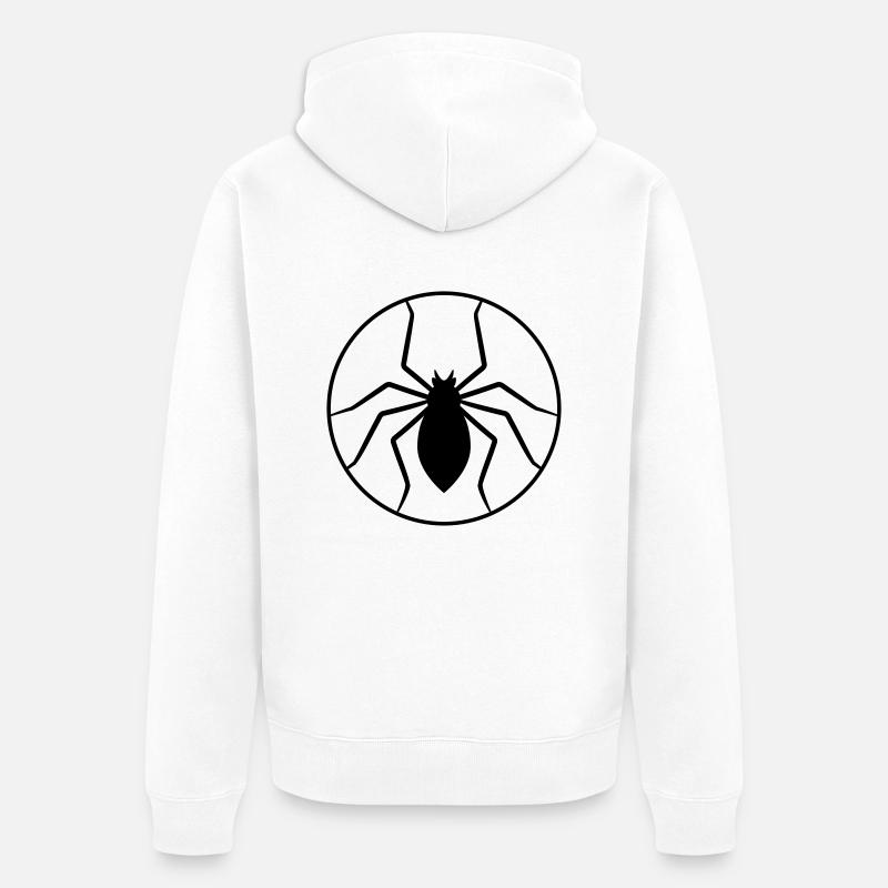 Circle Spider Logo Design - Veste à capuche bio Premium Unisexe - blanc