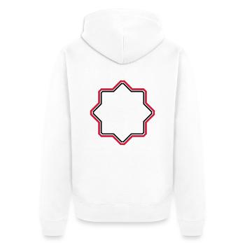 red star border frame text field write n - Unisex Premium Organic Zip Hoodie - white - Back - Thijin (182cm)