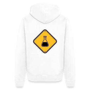vorsicht wissenschaft schild hinweis achtung flues - Unisex Premium Bio Zip Hoodie - Weiß - Hinten - Thijin (182cm)