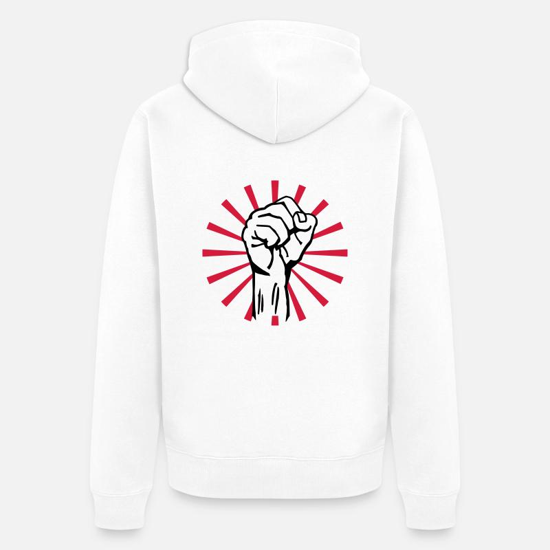 fist 2c rays - Veste à capuche bio Premium Unisexe - blanc