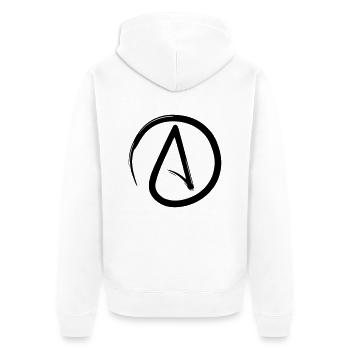Atheist - Unisex Premium Bio Zip Hoodie - Weiß - Hinten - Thijin (182cm)