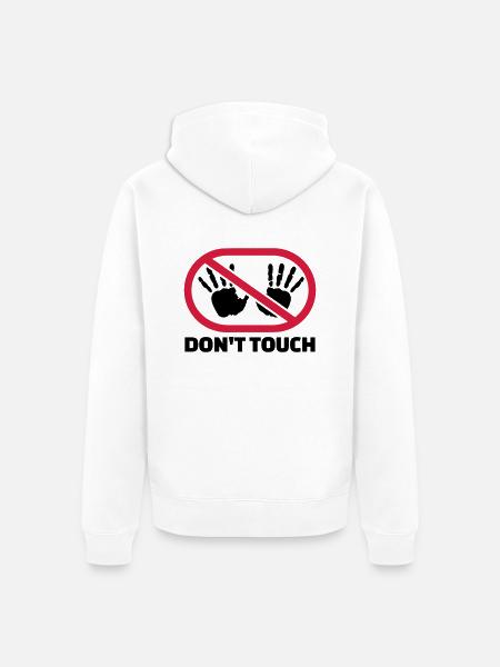 Don't touch - Unisex Premium Organic Zip Hoodie - white