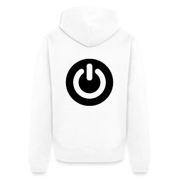 Power - Unisex Premium Organic Zip Hoodie - white - Back - Thijin (182cm)