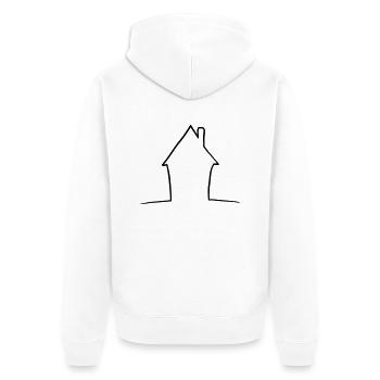 Lines home - Unisex Premium Organic Zip Hoodie - white - Back - Thijin (182cm)