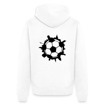 Skyline Leipzig Ball - Unisex Premium Bio Zip Hoodie - Weiß - Hinten - Thijin (182cm)