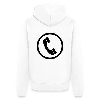 Phone Sign - Veste à capuche bio Premium Unisexe - blanc - Dos - Thijin (182cm)