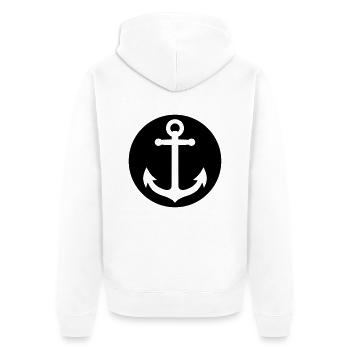 Anker - Unisex Premium Bio Zip Hoodie - Weiß - Hinten - Thijin (182cm)