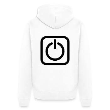 Off on on off power switch - Unisex Premium Organic Zip Hoodie - white - Back - Thijin (182cm)