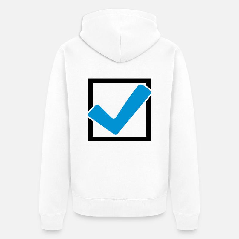 Rectangular hook logo - Unisex Premium Organic Zip Hoodie - white